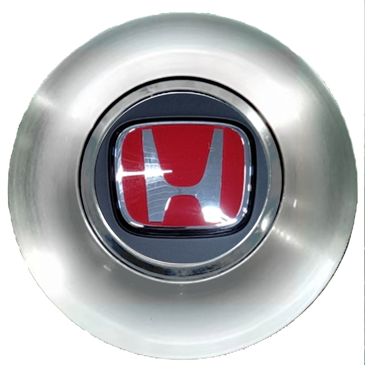 Honda Matte Charcoal Red Floating Center Caps Brushed