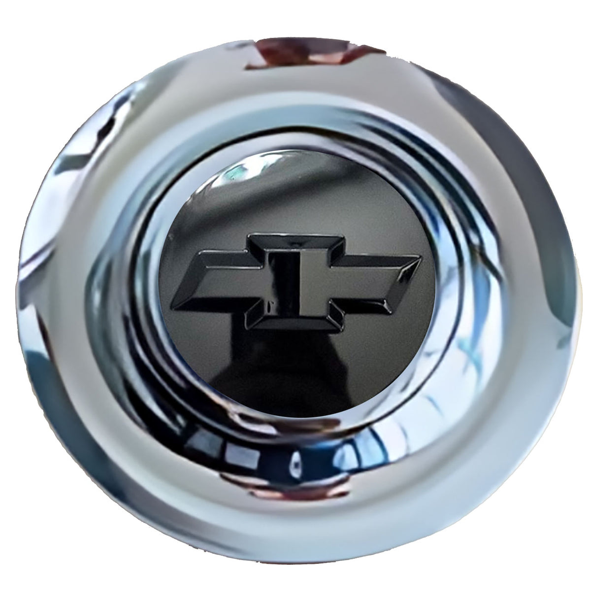 Chevrolet Black Bowtie Floating Center Caps Chrome