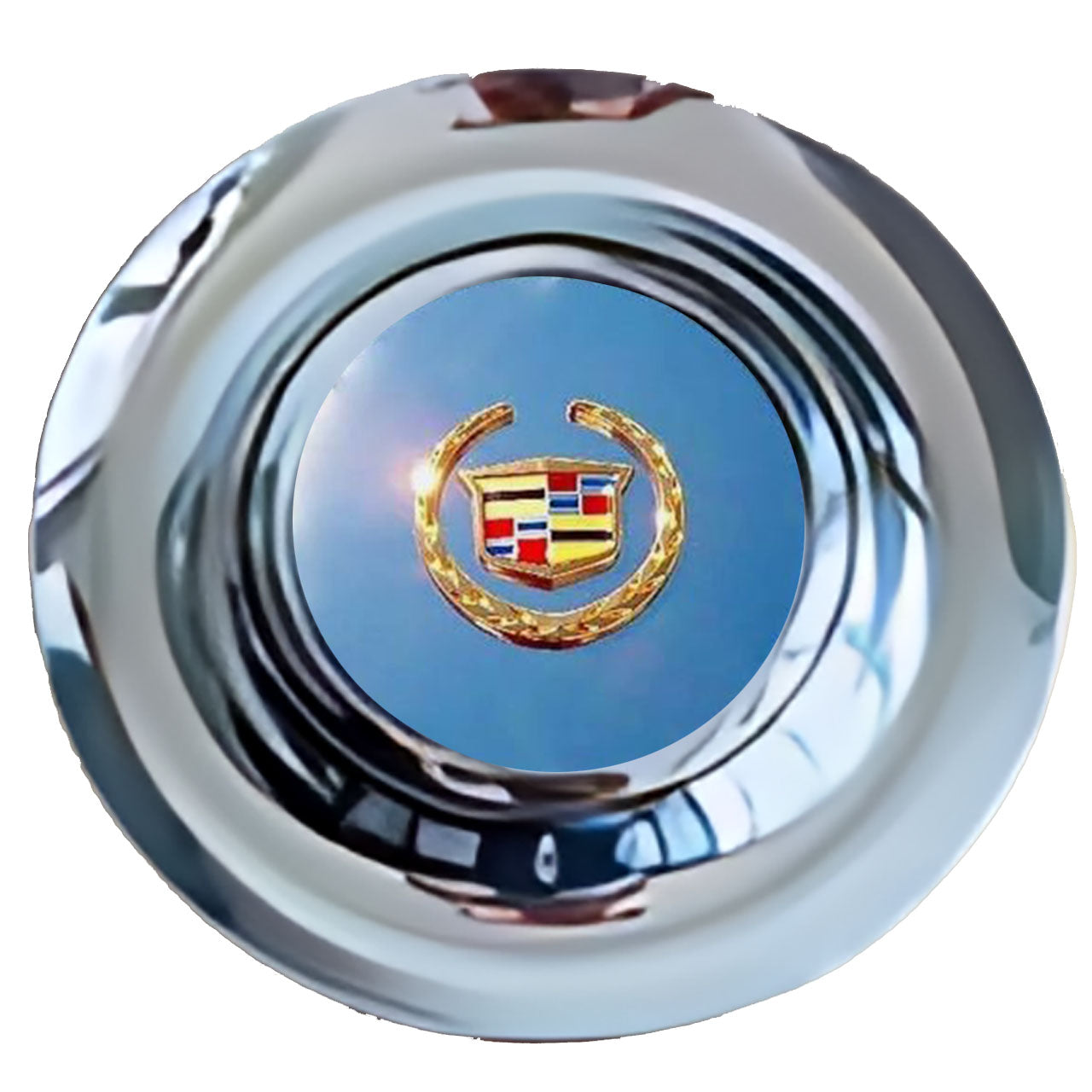 Cadillac Gold Oldschool Floating Center Caps Chrome