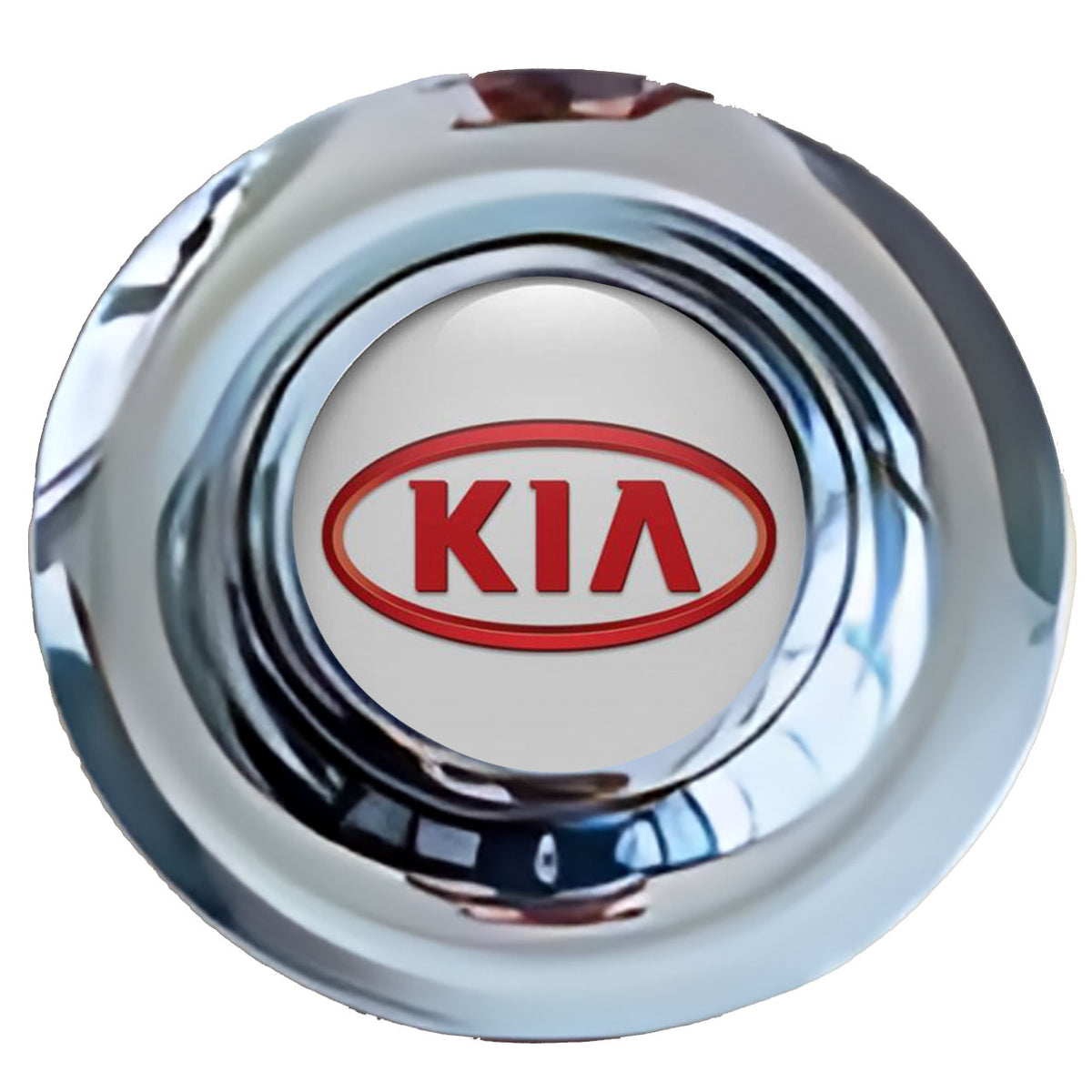 KIA Grey Red Floating Center Caps Chrome