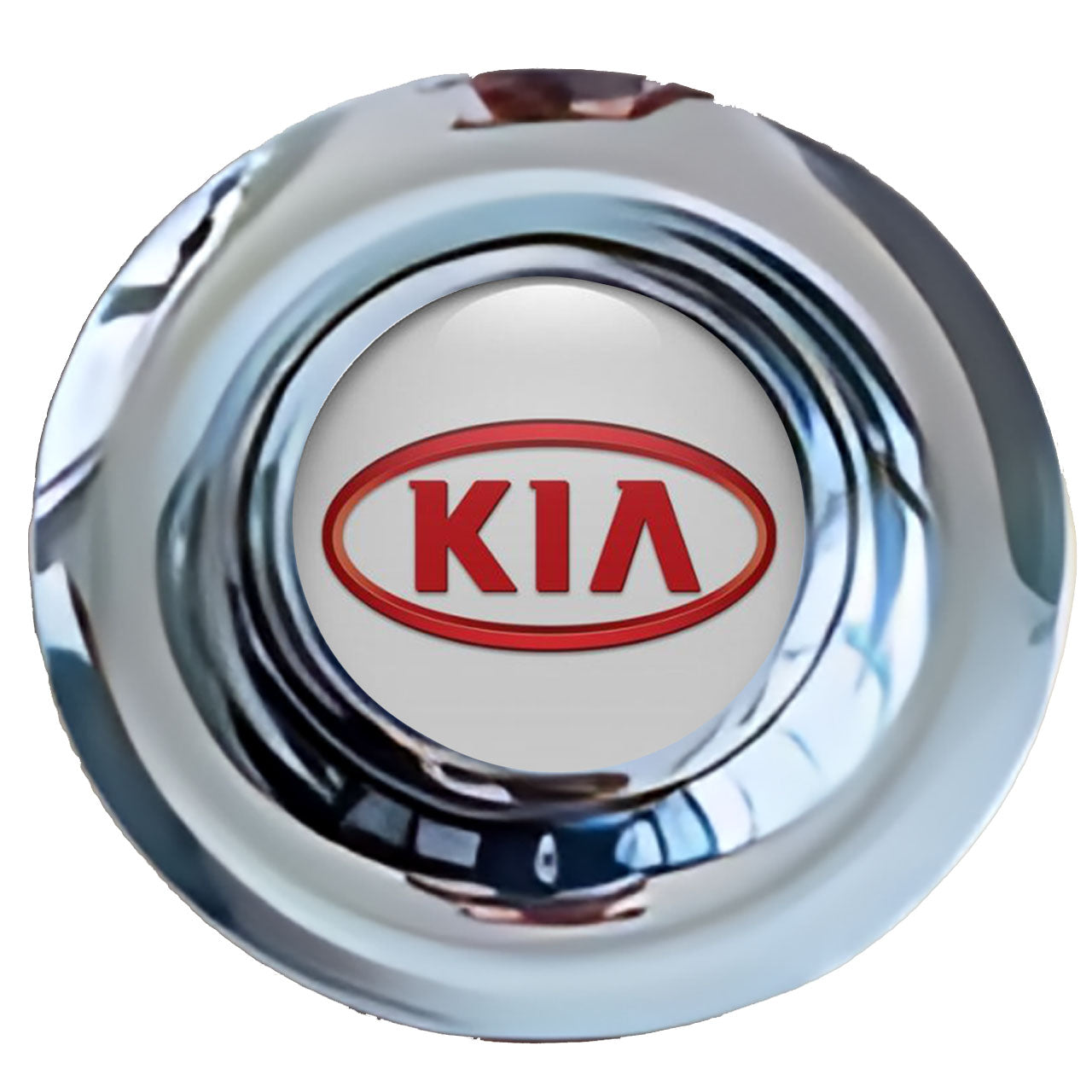 KIA Grey Red Floating Center Caps Chrome