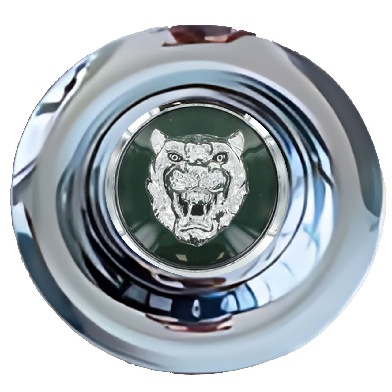 Jaguar Green Floating Center Caps Chrome