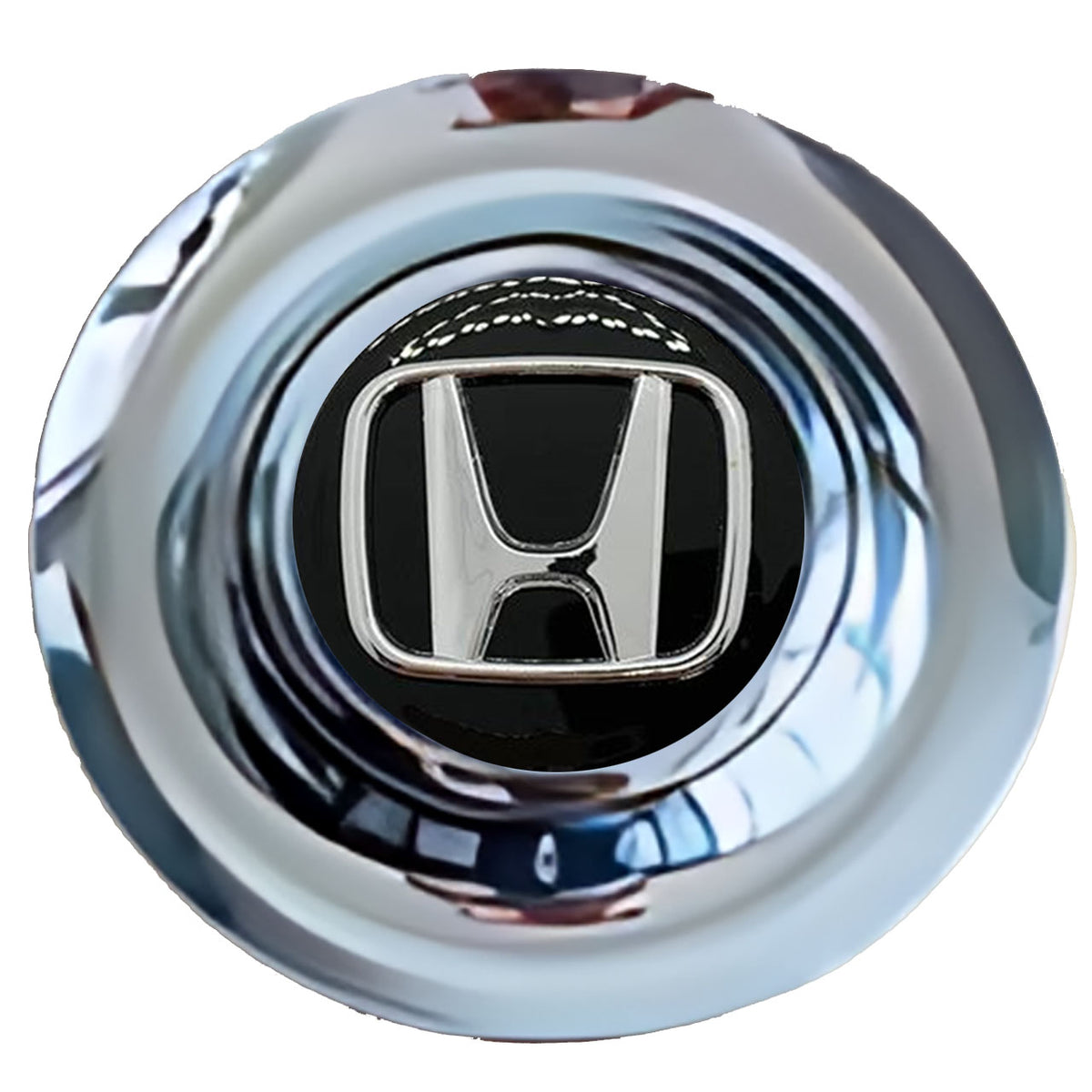 Honda Black Floating Center Caps Chrome