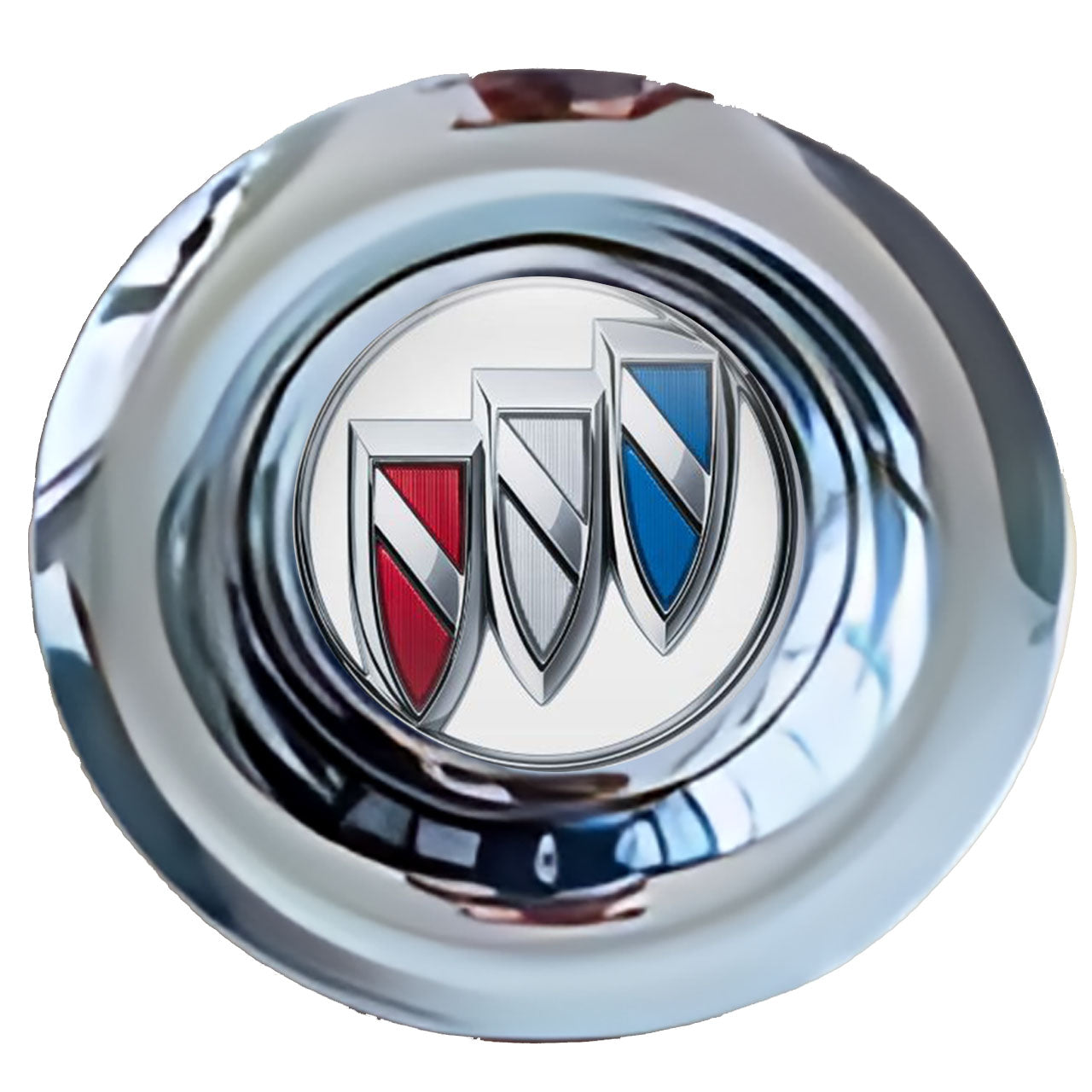 Buick White Floating Center Caps Chrome