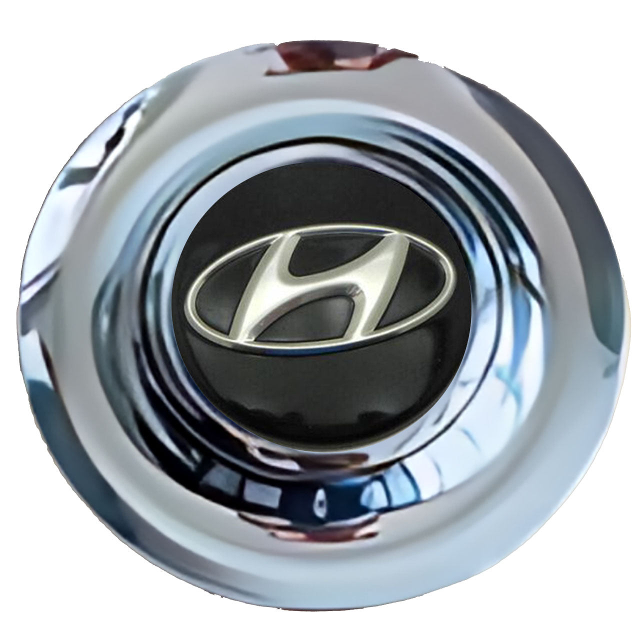 Hyundai Black Floating Center Caps Chrome