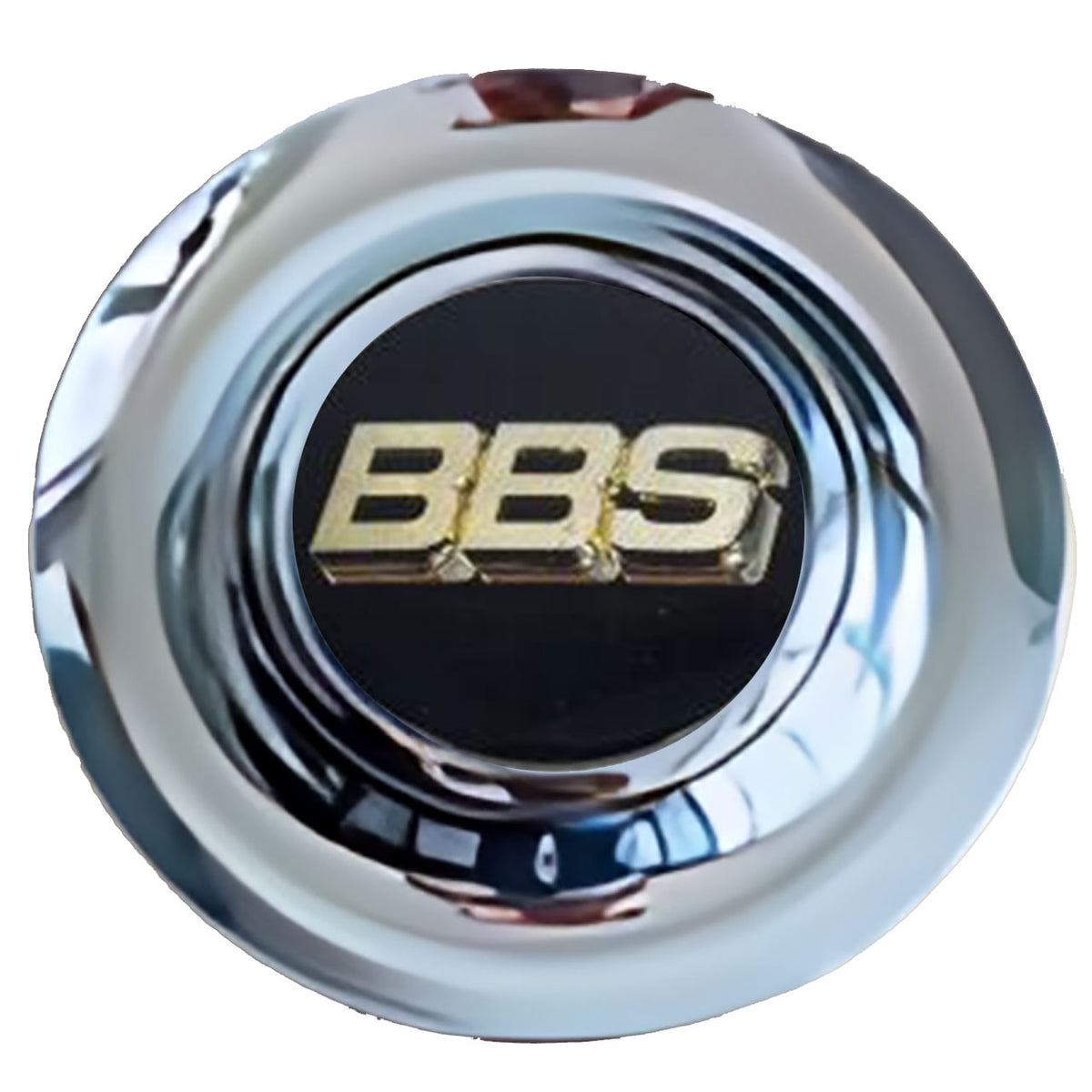 BBS Black & Gold Floating Center Caps Chrome