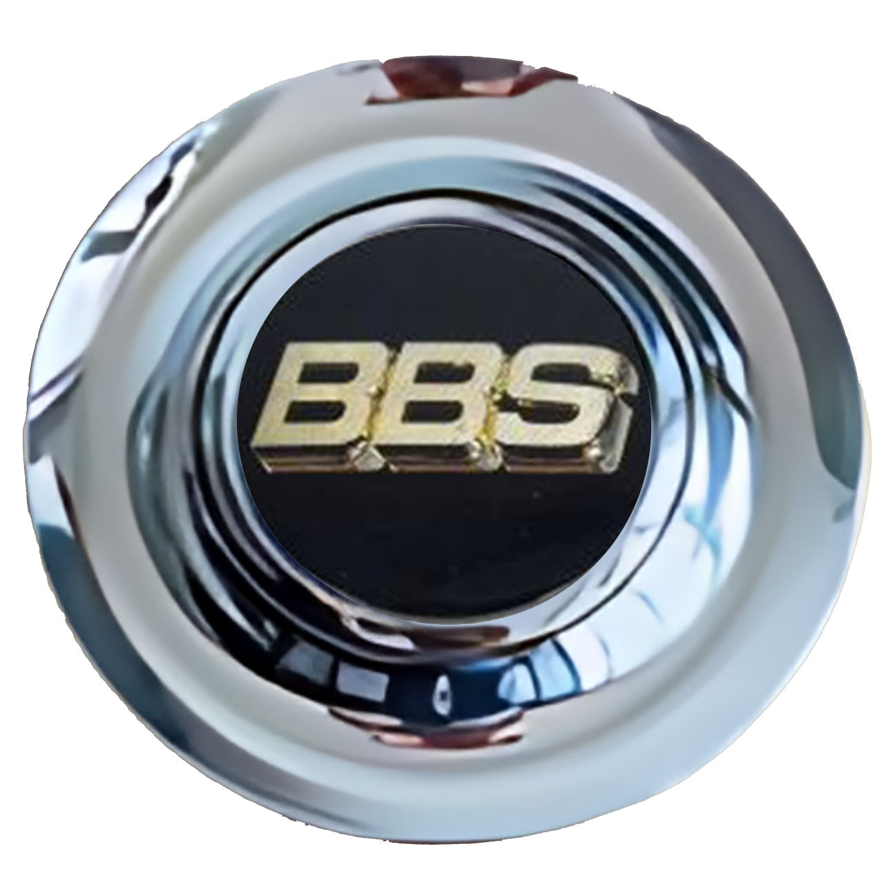 BBS Black & Gold Floating Center Caps Chrome