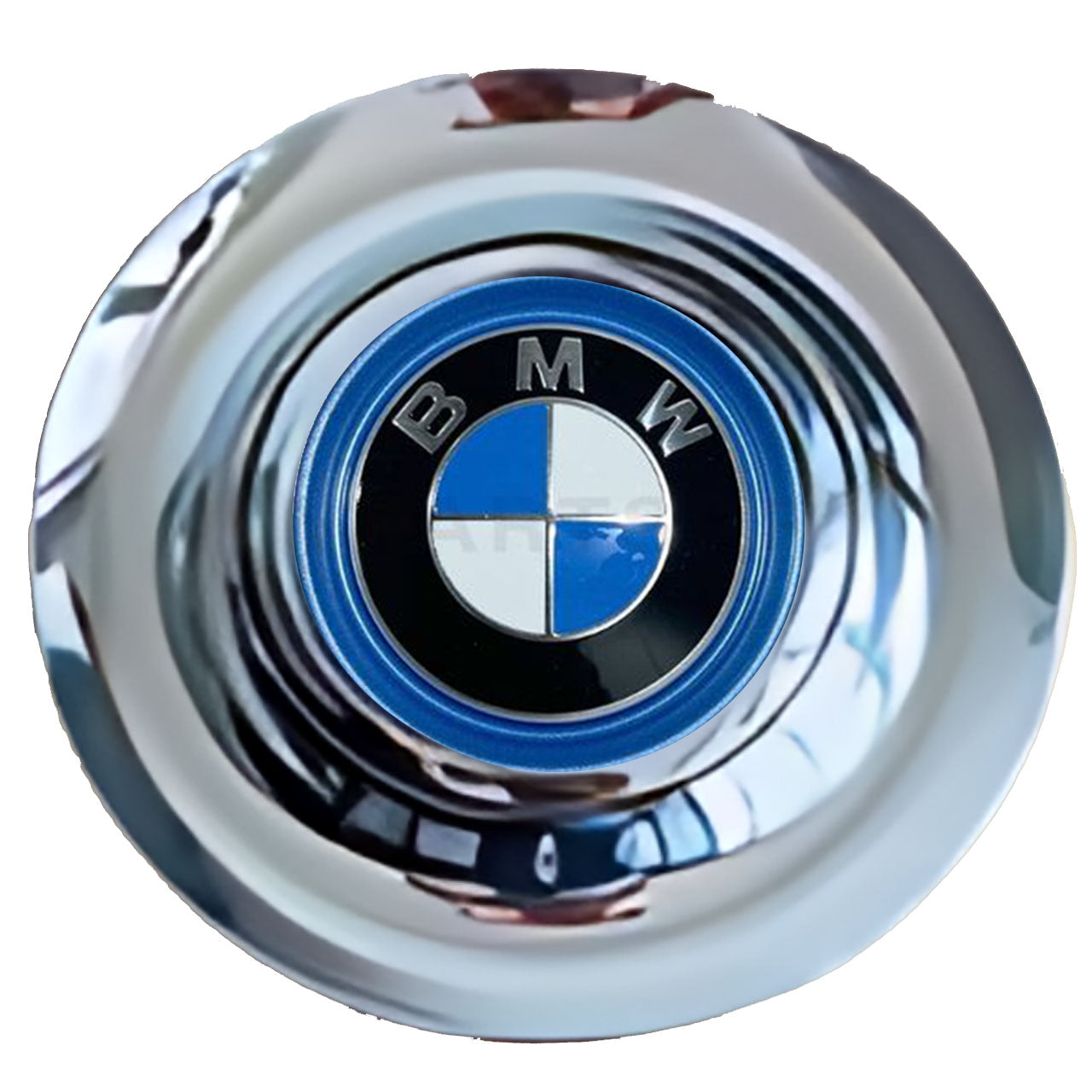 BMW Blue OEM Floating Center Caps Chrome