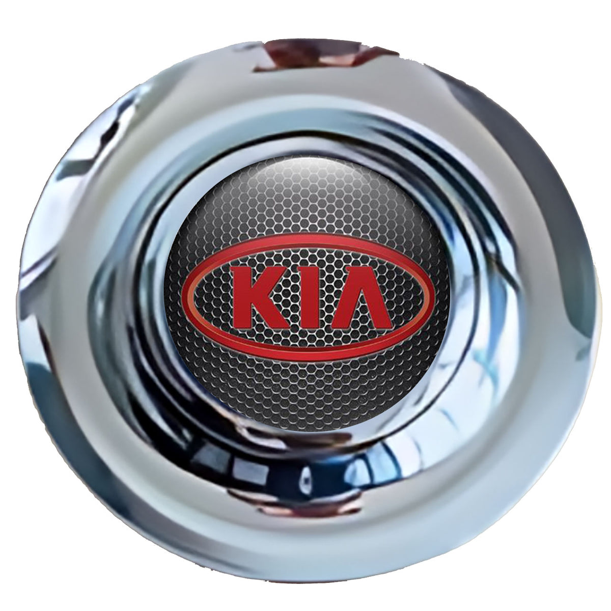 KIA Dark Grate Red Floating Center Caps Chrome