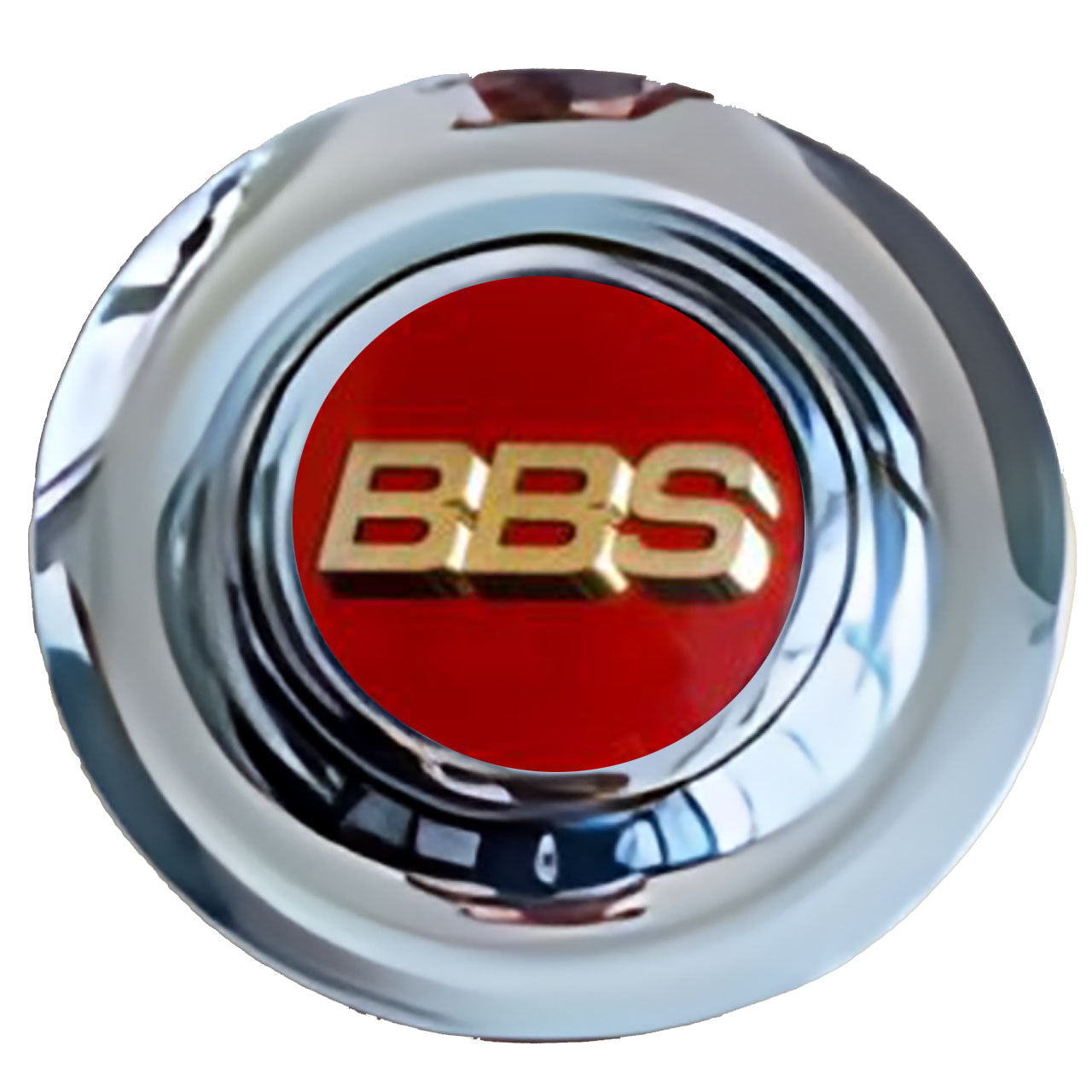 BBS Red & Gold Floating Center Caps Chrome