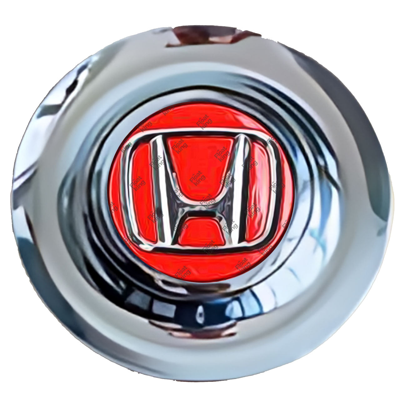 Honda Red Floating Center Caps Chrome