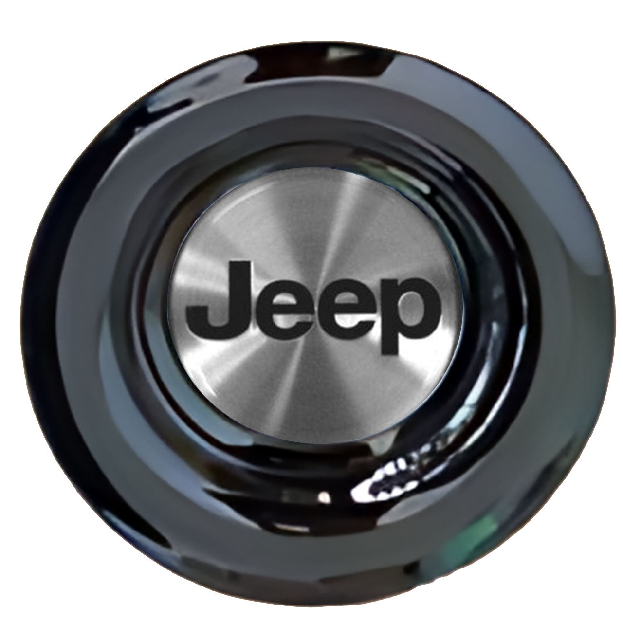 Jeep Silver Floating Center Caps Gloss Matt Black