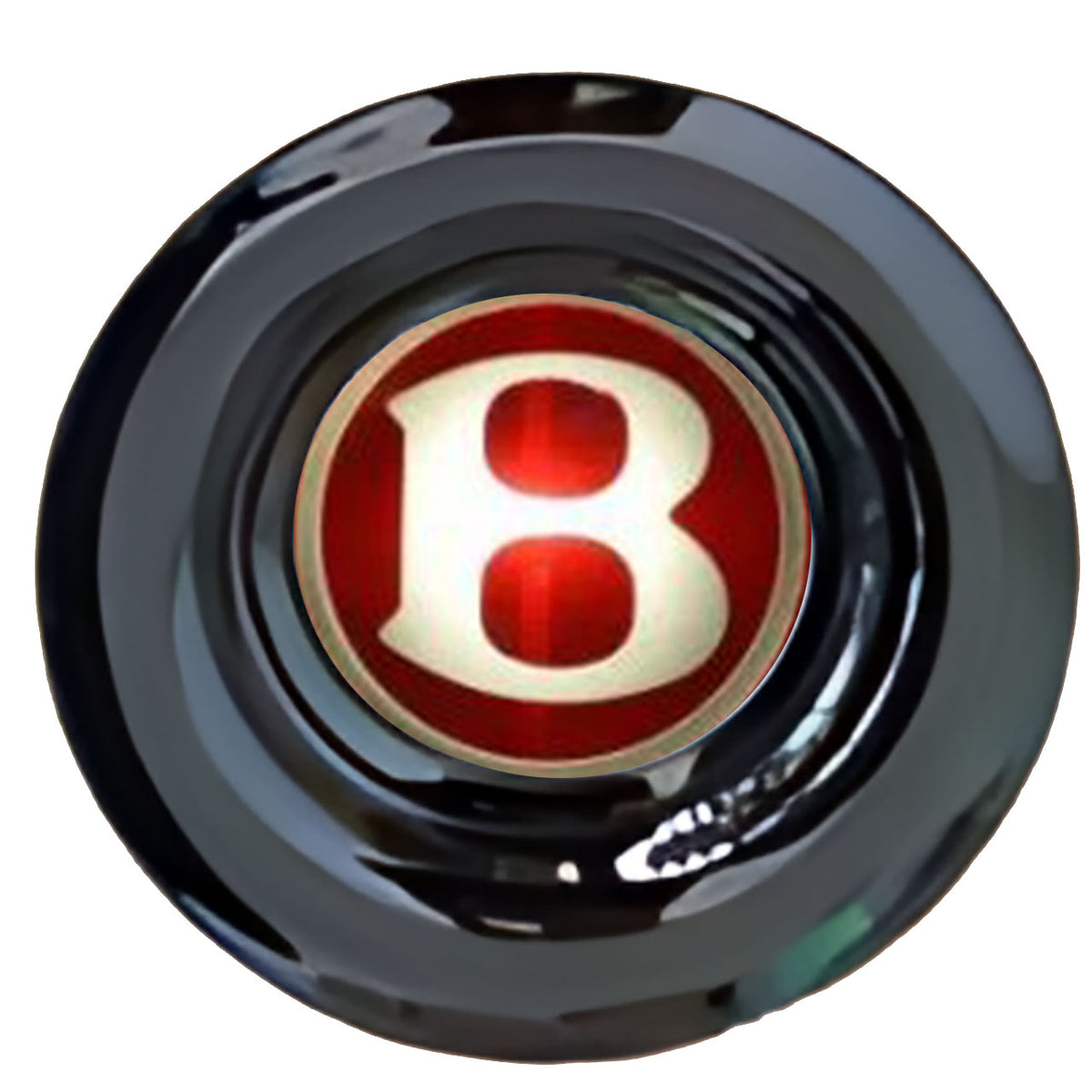 Bentley Red Floating Center Caps Gloss Matt Black