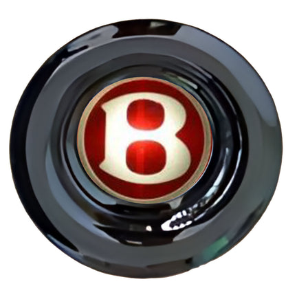 Bentley Red Floating Center Caps Gloss Matt Black