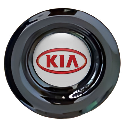 KIA Grey Red Floating Center Caps Gloss Matt Black