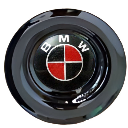 BMW Black & Red Floating Center Caps Gloss Matt Black
