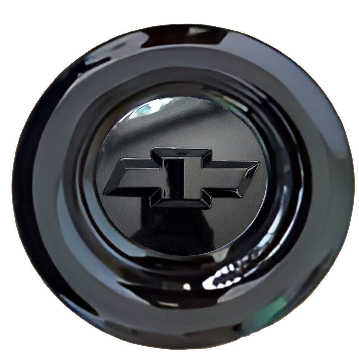 Chevrolet Black Bowtie Floating Center Caps Gloss Matt Black