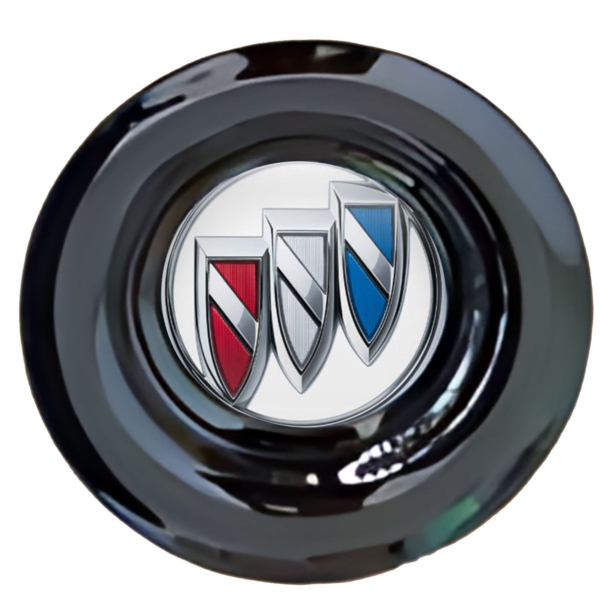 Buick White Floating Center Caps Gloss Matt Black