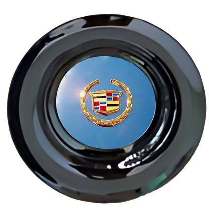 Cadillac Gold Oldschool Floating Center Caps Gloss Matt Black