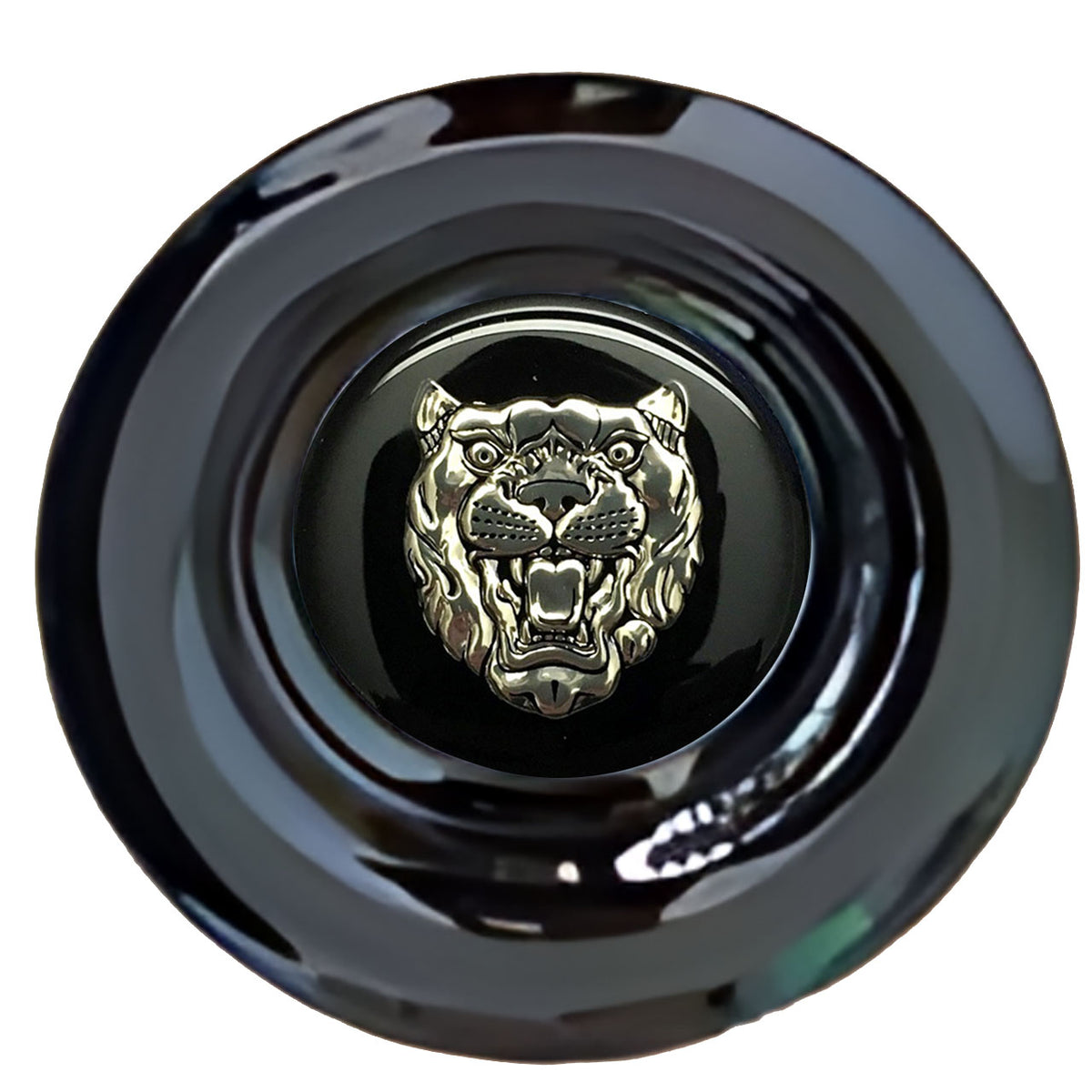 Jaguar Black Silver Floating Center Caps Gloss Matt Black