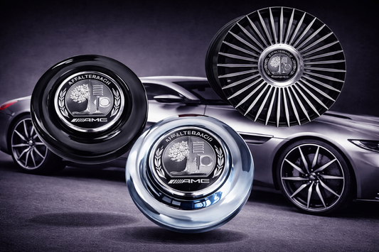 Mercedes Benz AMG Silver and Black Floating Center Cap