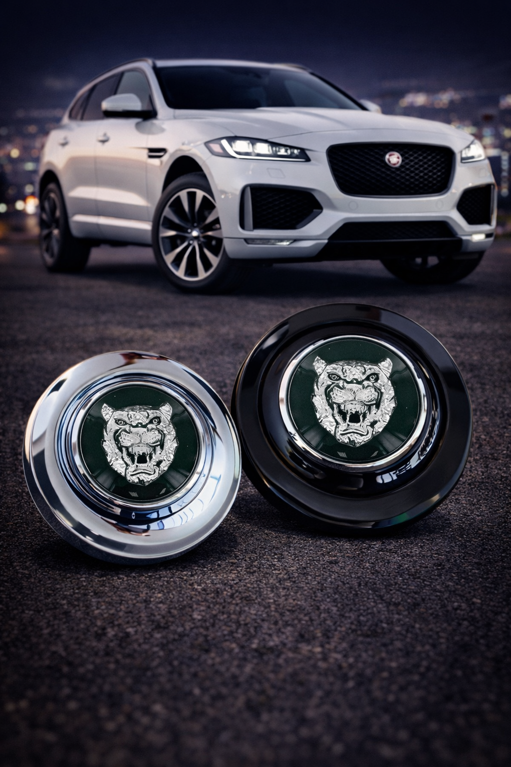 Jaguar Green Floating Center Cap