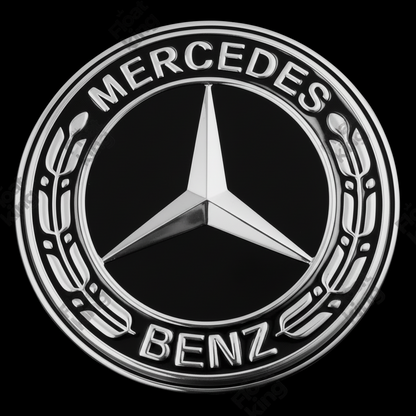 Mercedes Benz 2 Floating Center Caps - 1 Cap with Brand Name