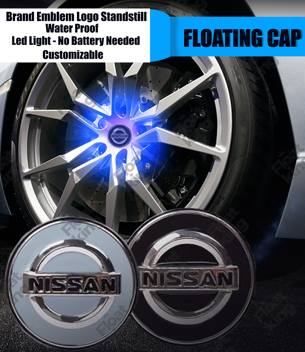 Nissan Floating Center Caps  - How it looks in Wheels