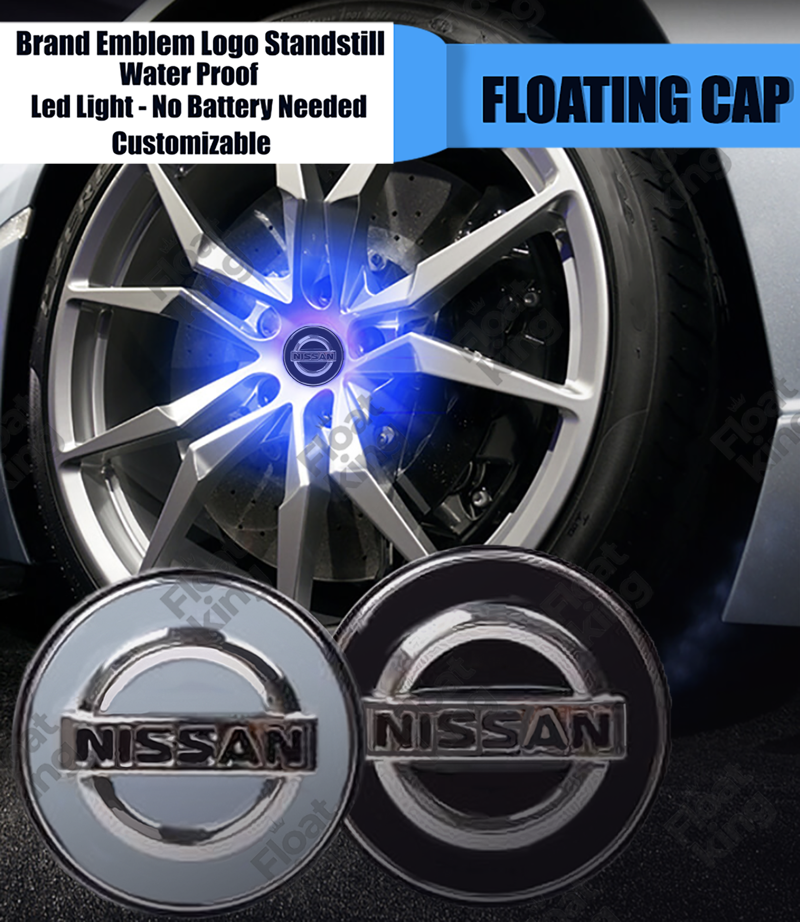 Nissan Floating Center Caps  - How it looks in Wheels