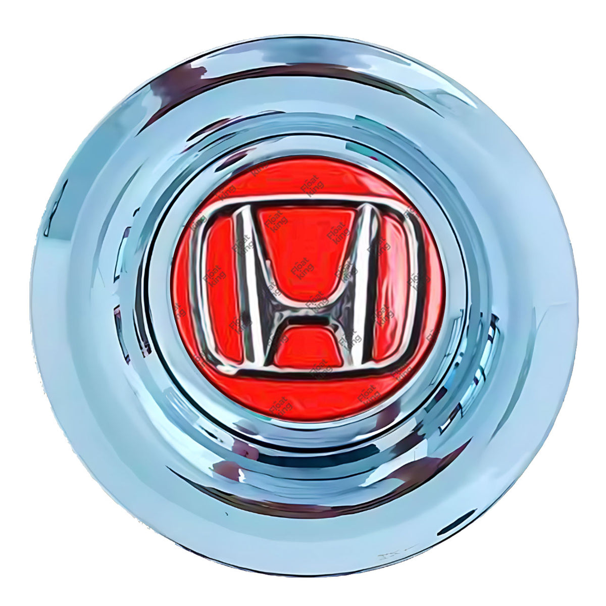 Honda Red Floating Center Caps Polished