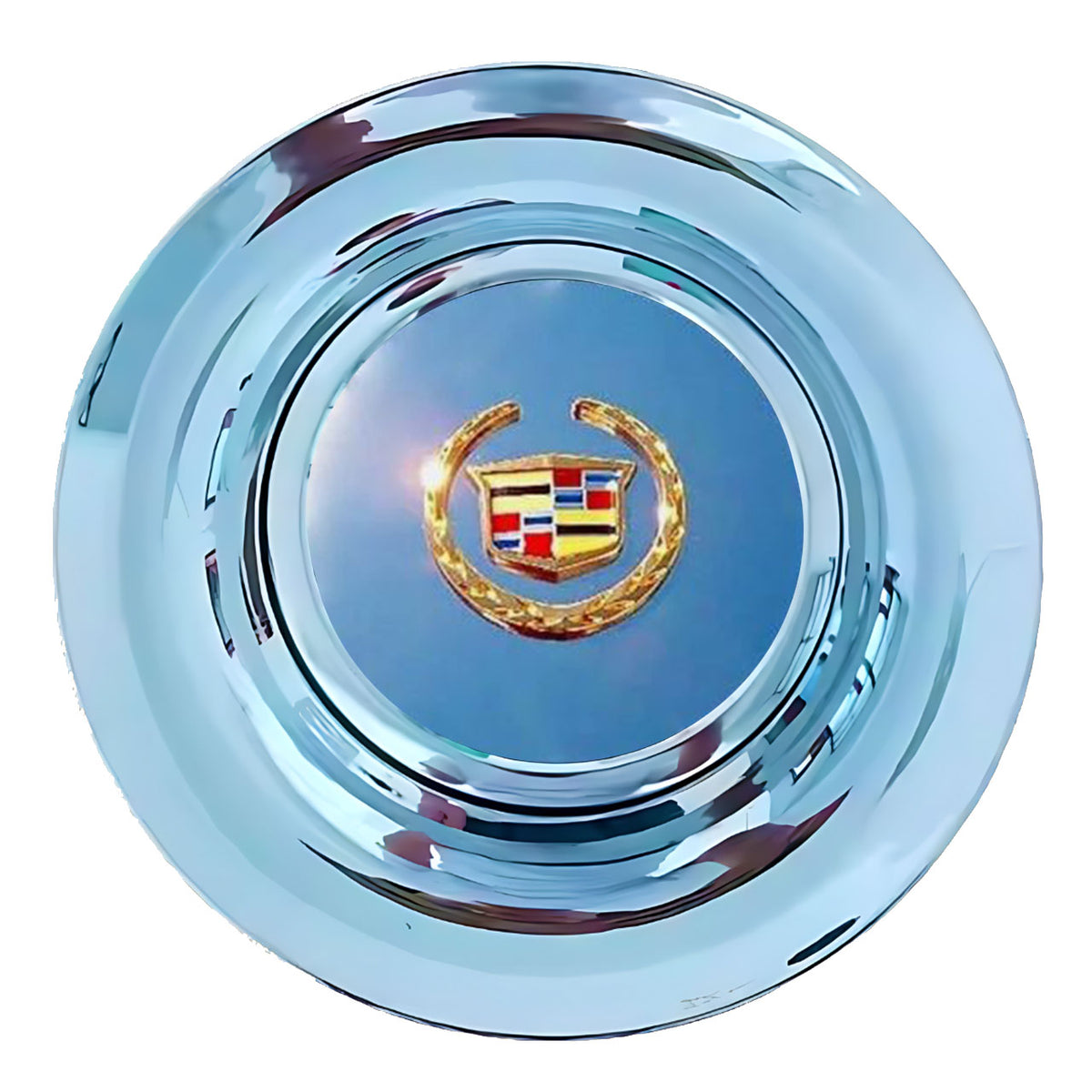 Cadillac Gold Oldschool Floating Center Caps Polished