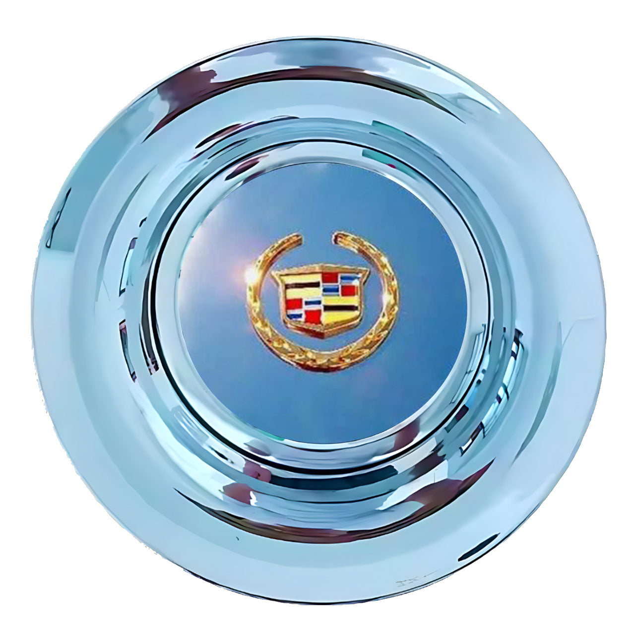 Cadillac Gold Oldschool Floating Center Caps Polished