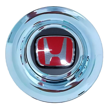 Honda Matte Charcoal Red Floating Center Caps Polished