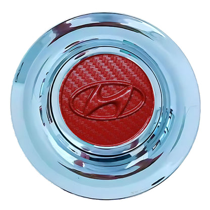 Hyundai Red Carbon Floating Center Caps Polished