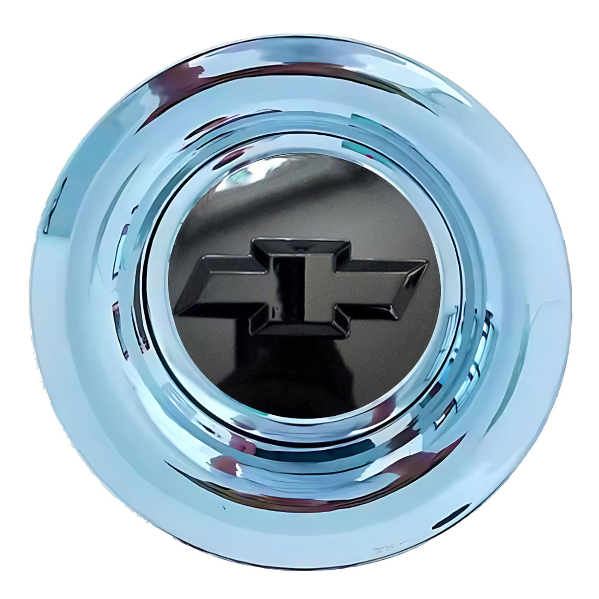 Chevrolet Black Bowtie Floating Center Caps Polished