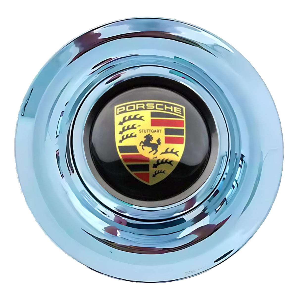 Porsche 2 Floating Center Caps Polished