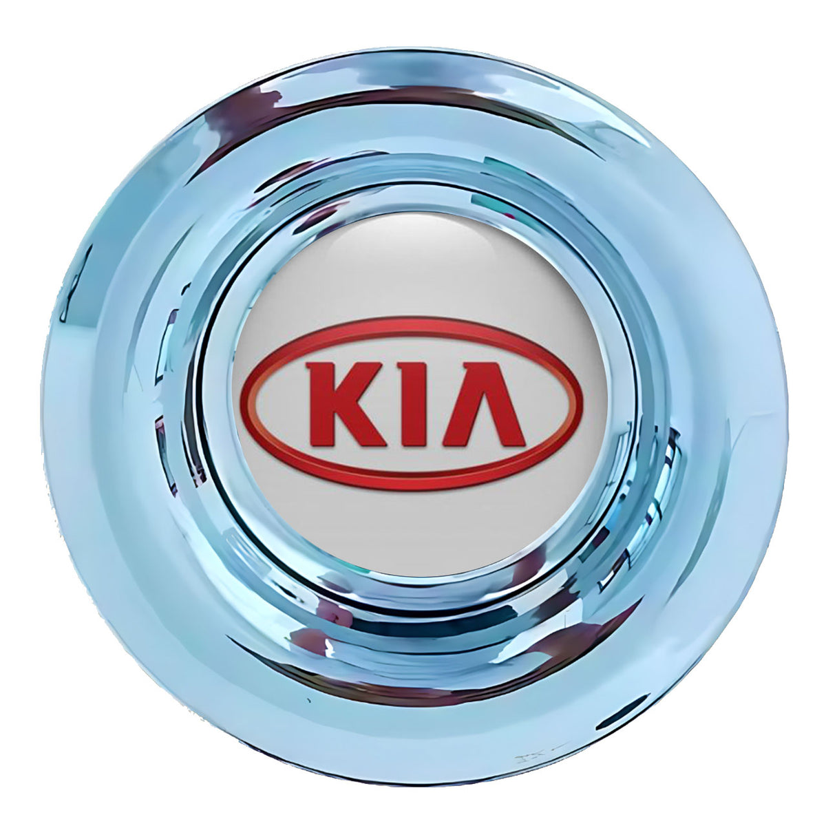 KIA Grey Red Floating Center Caps Polished