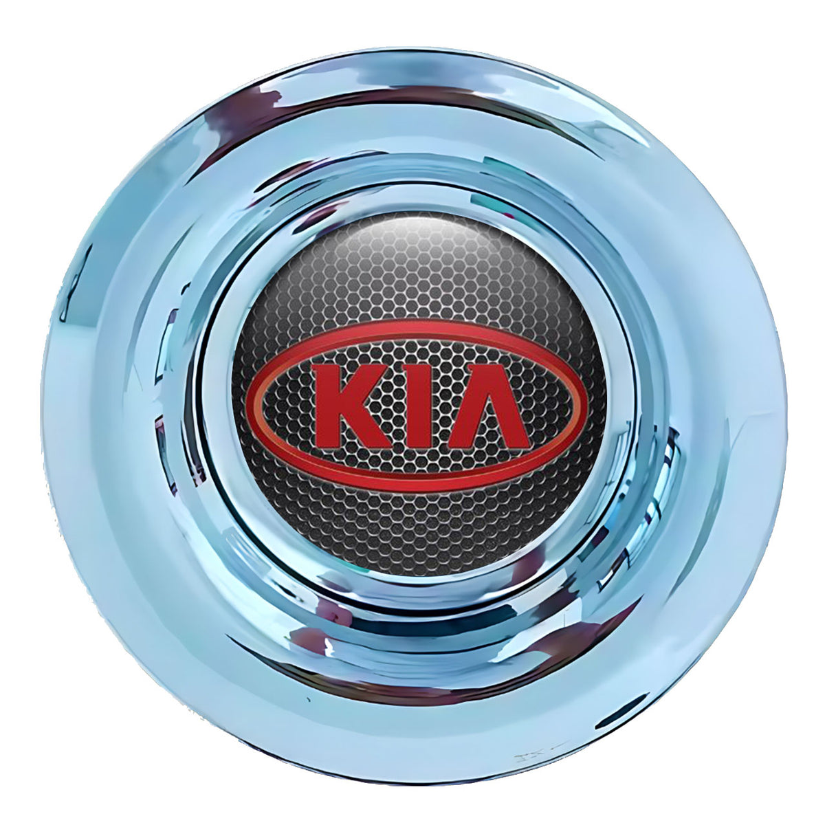 KIA Dark Grate Red Floating Center Caps Polished