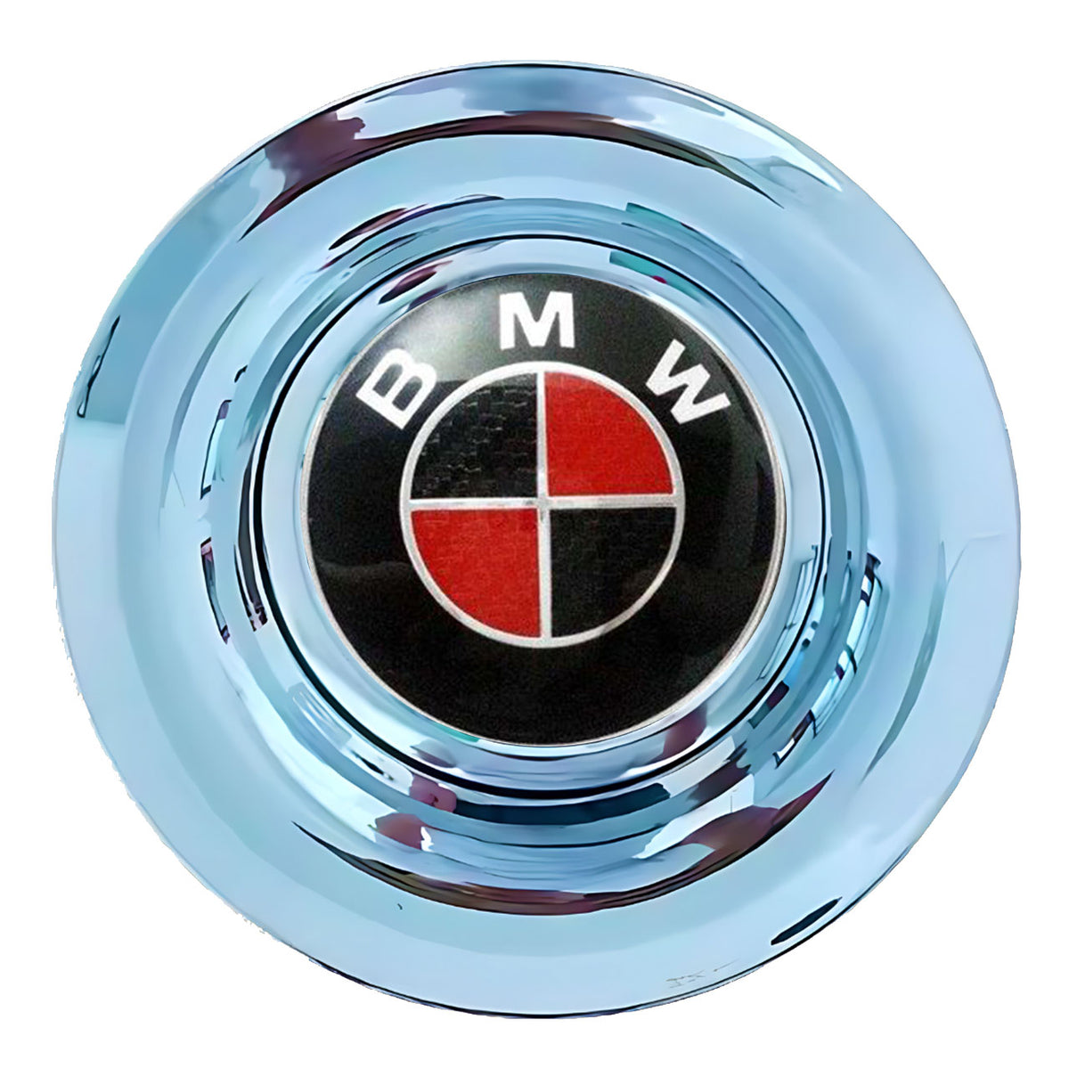BMW Black & Red Floating Center Caps Polished