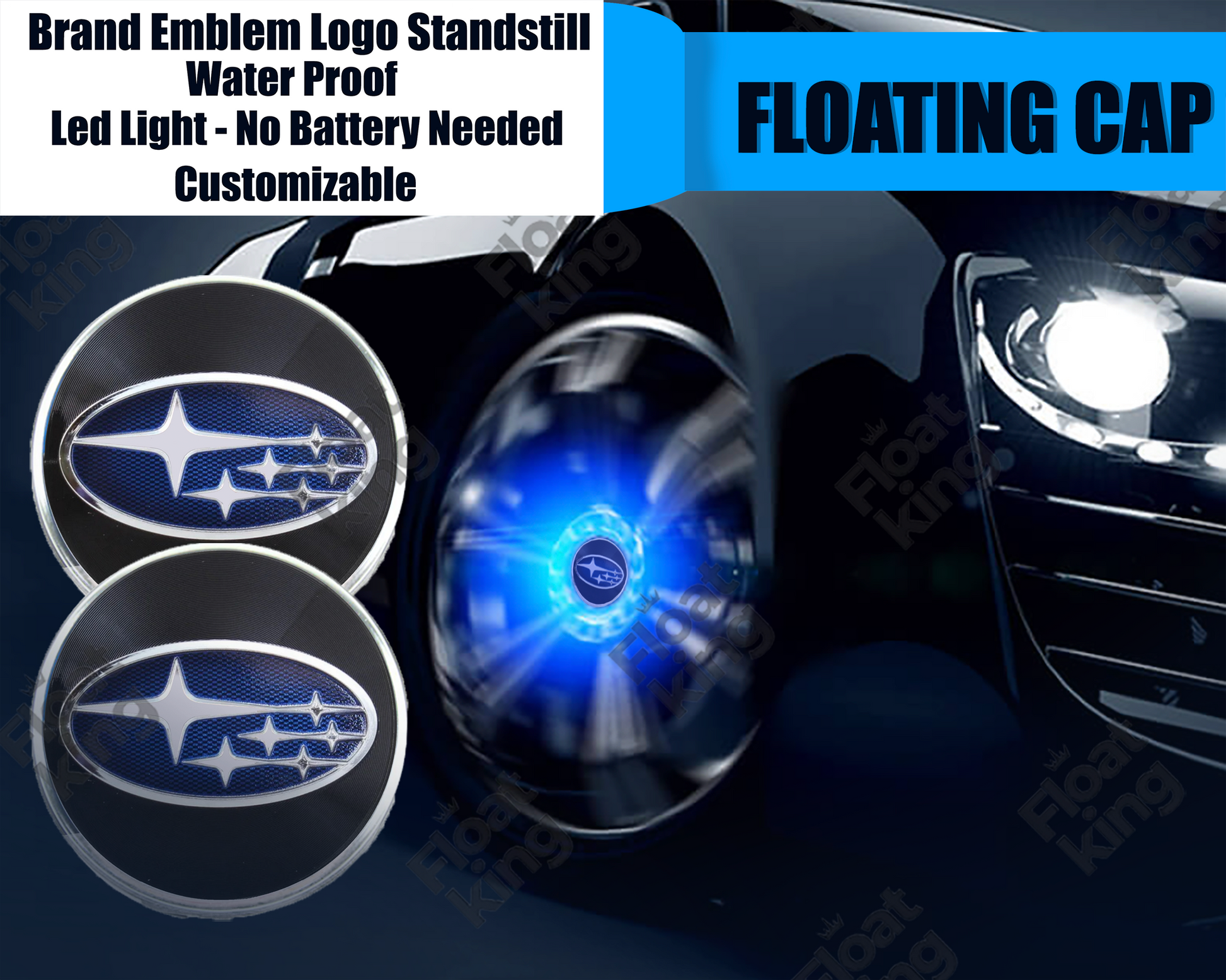 Subaru Floating Center Caps How it looks on Wheels