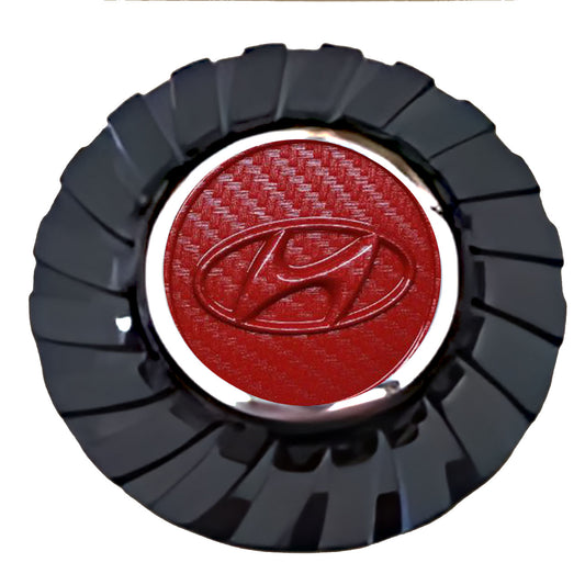 Hyundai Red Carbon Floating Center Caps True Direction