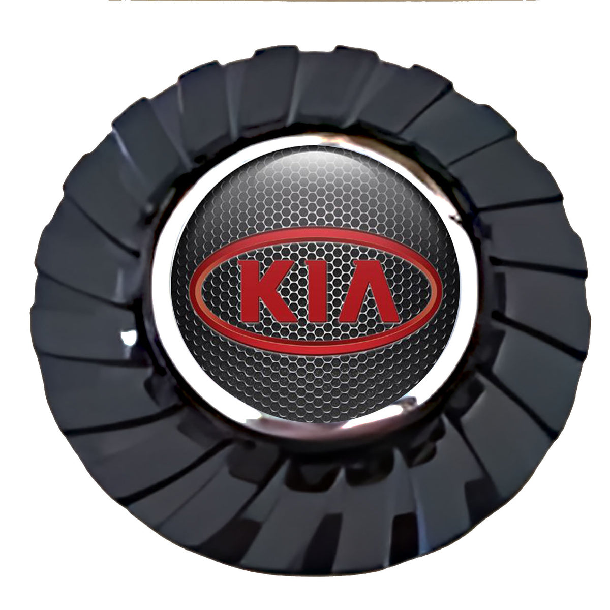 KIA Dark Grate Red Floating Center Caps True Direction
