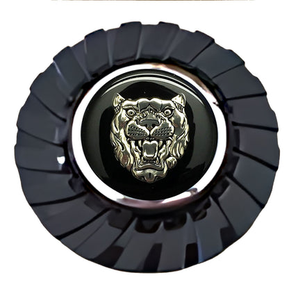 Jaguar Black Silver Floating Center Caps True Direction