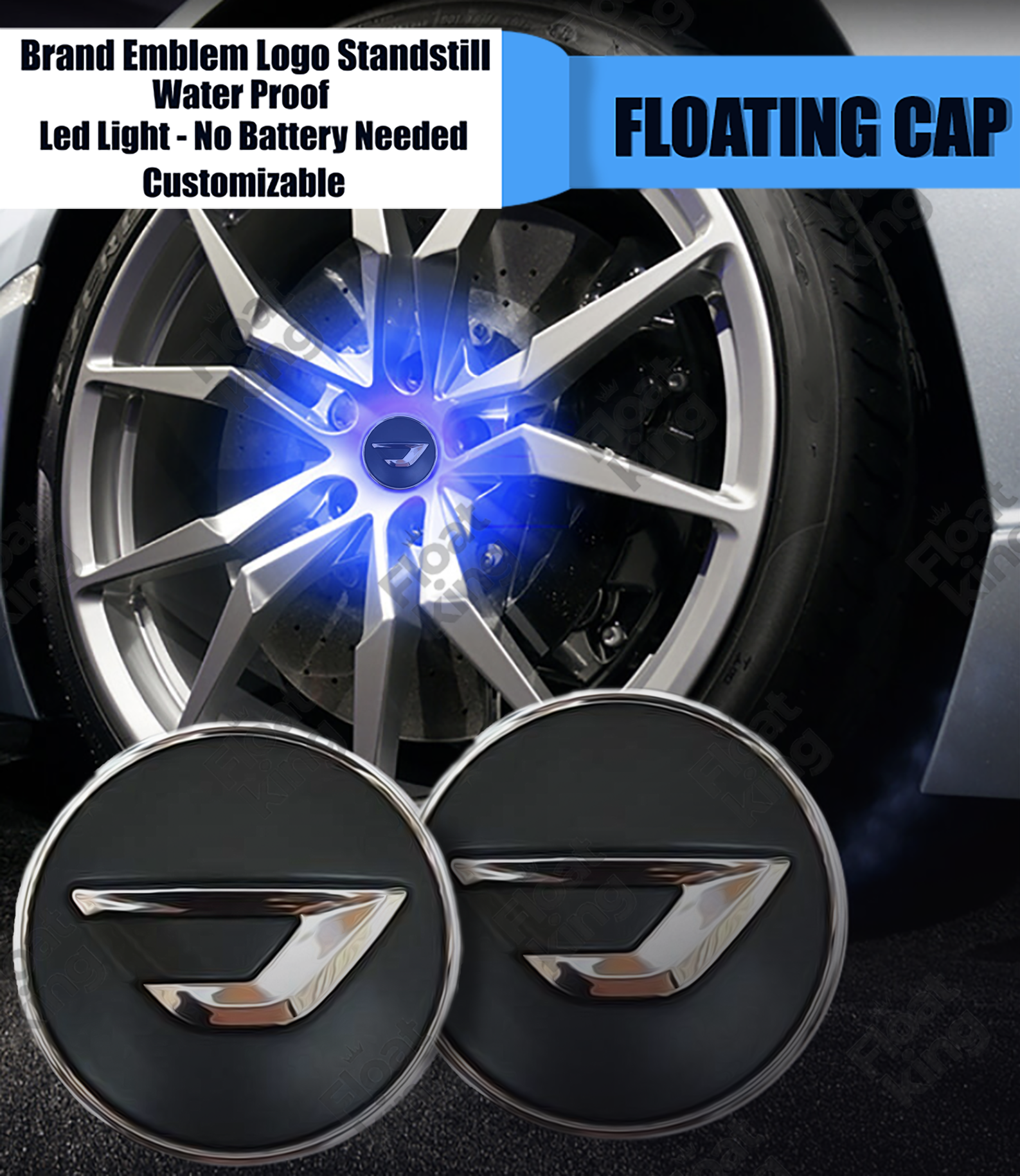 Volkswagen Jetta Floating Center Caps - How it looks on Wheels