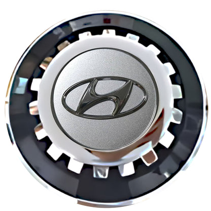 Hyundai Floating Center Caps Black With Gear Shape Center
