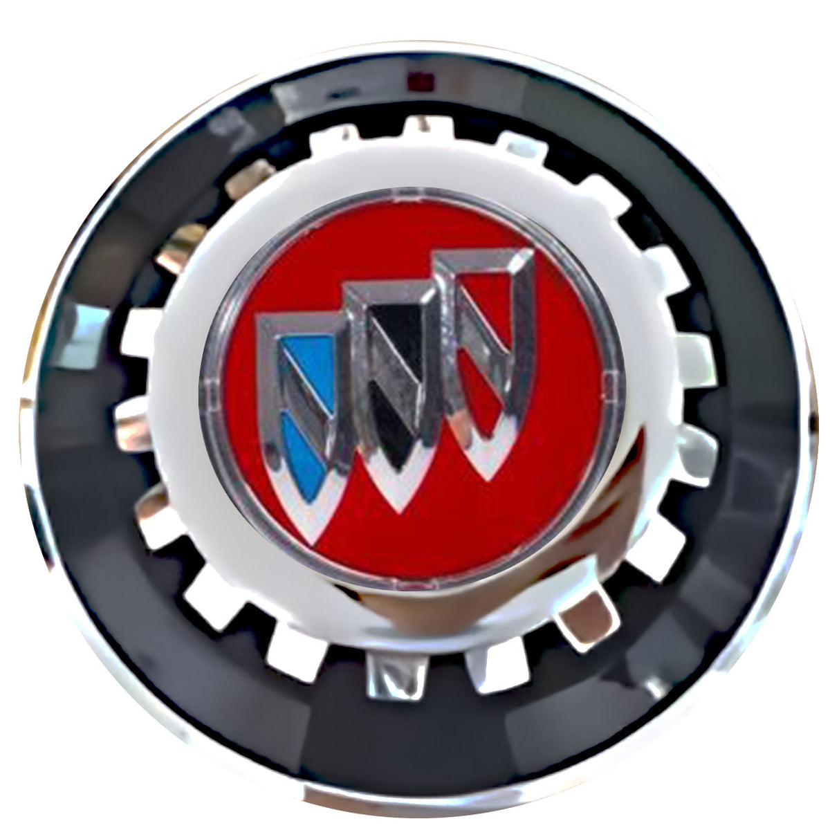Buick Red Floating Center Caps Black With Gear Shape Center