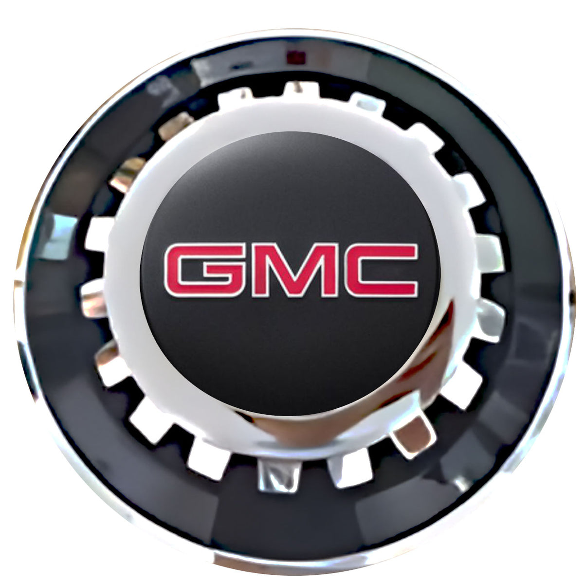 GMC Floating Center Caps Black With Gear Shape Center