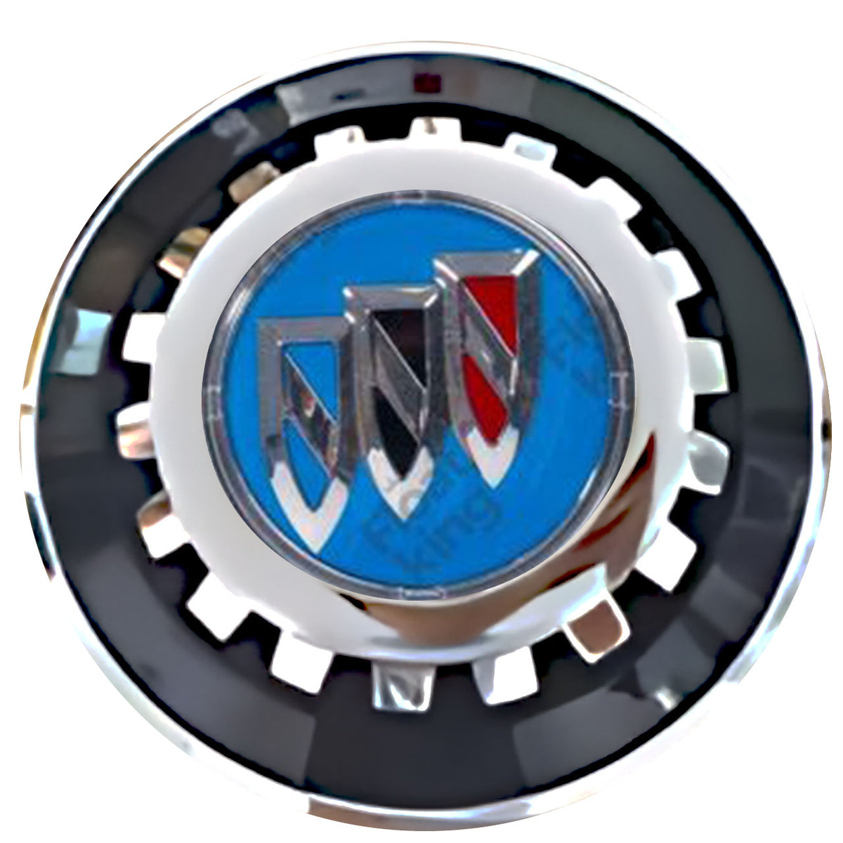 Buick Blue Floating Center Caps Black With Gear Shape Center