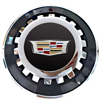 Cadillac Standard Floating Center Caps Black With Gear Shape Center