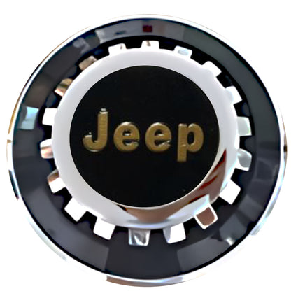 Jeep Floating Center Caps Black With Gear Shape Center